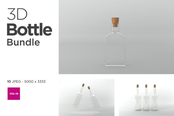 3D Bottle Mockup Bundle Vol-19 for Creative and Business Use