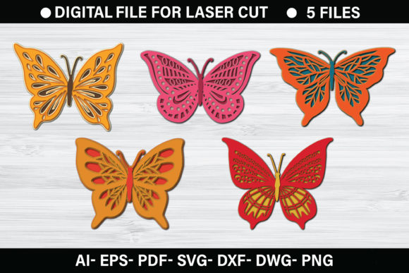 3D Butterfly Paper Cut SVG File V.2