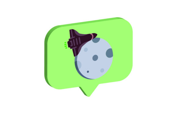 3D Icon Space Moon