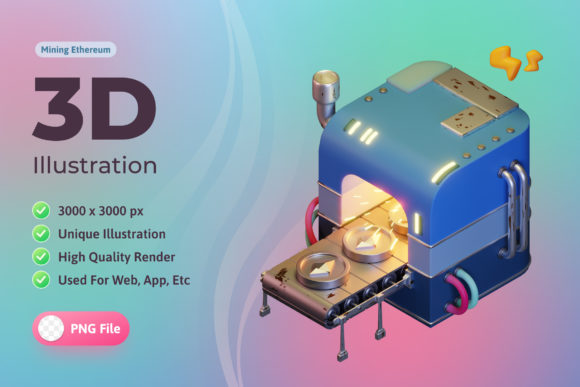 3d Illustration Mining Ethereum: A New Frontier in Digital Art and Blockchain