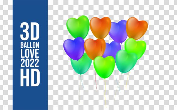 3D Love Balloon 2022 HD with Full Color: A Unique Visual Asset for Creative Projects