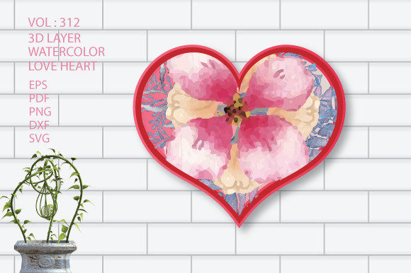 3d Valentine Layer Love Heart Watercolor: A Creative Tool for Expressing Emotion and Design