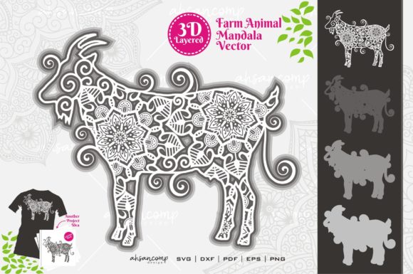 Farm Animal Mandala SVG 3D Layered 11: Artistry Meets Precision in Digital Design