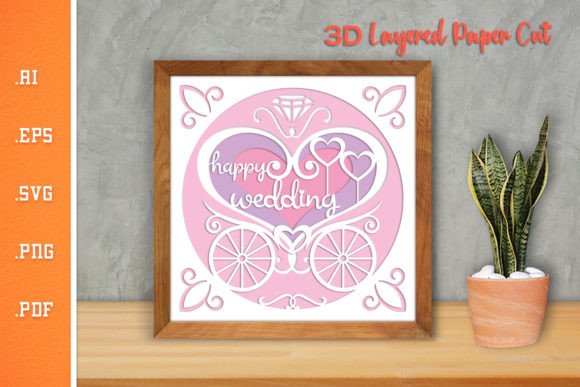 Happy Wedding 3D Layered Paper Cut - SVG: A Creative and Practical Design Solution