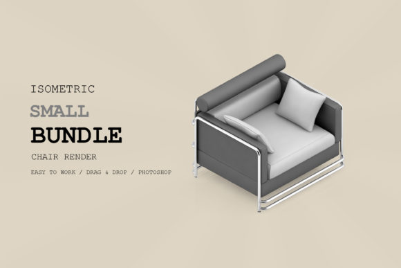 Isometric Chair 3D Render Pack 8