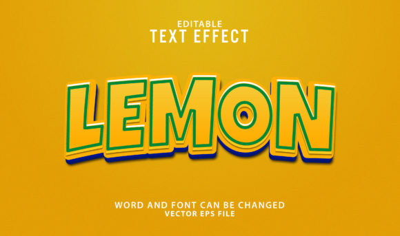 Lemon 3D Editable Text Effect