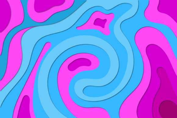 Paper Cut 3D Waves Abstract Background