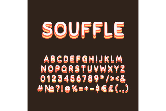 Souffle Vintage 3D Vector Alphabet Set