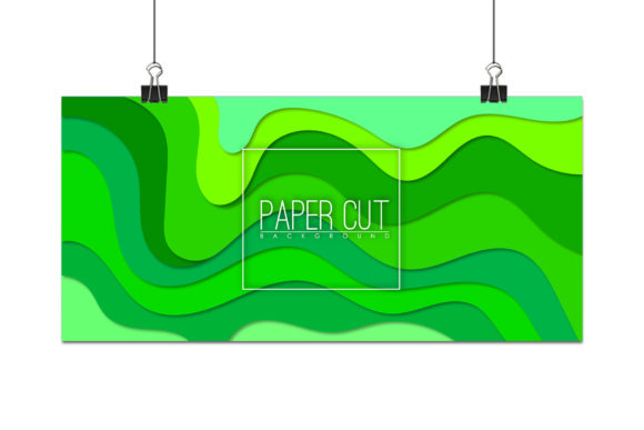 Vector Green Paper Cut Background Design