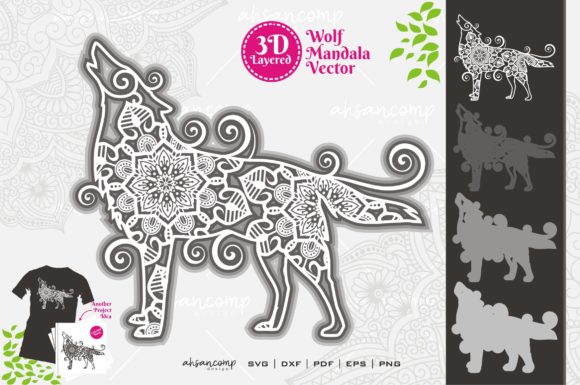 Wolf Mandala Vector 3D Layered 2: A Versatile Tool for Creative and Professional Use