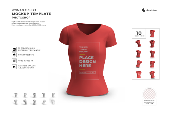 Woman Tshirt 3D Mockup Template Bundle for Real Design Work